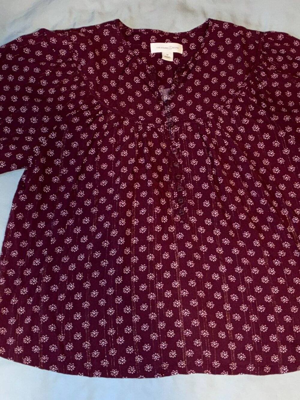 Treasure & Bond Long Sleeve Popover Blouse